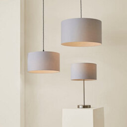 Valuelights Reni Grey Fabric Drum Ceiling Lamp Shade (D)45Cm - thumbnail 6