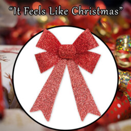 Tinsel Bow Christmas Decoration X 1 22Cm X 32Cm X 7Cm Red - thumbnail 7