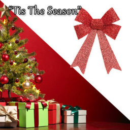 Tinsel Bow Christmas Decoration X 1 22Cm X 32Cm X 7Cm Red - thumbnail 6