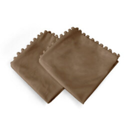 Deconovo 2 Pack Pom Pom Crushed Velvet Cushion Covers 18X18 Inches Pillowcases For Sofa With Invisible Zipper 45 X 45 Cm Brown - thumbnail 2