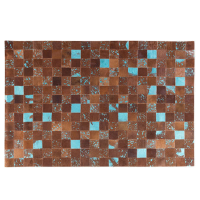 Beliani Rug Aliaga Brown 160 X 230 Cm Leather - image 1