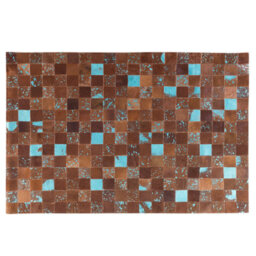 Beliani Rug Aliaga Brown 160 X 230 Cm Leather - thumbnail 1