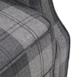 Recliner Armchair Tartan Chair Wing Back Sofa Lounge Chair W/adjustable Footrest - thumbnail 4