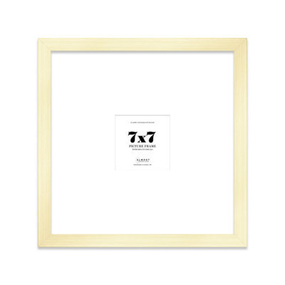 "7X7"" Gold Picture Frame - 7X7"" Square Frame With 3X3"" Mount For 7X7""/3X3"" Pictures Art Deco Style Room Decor, 1 Pack" - image 1