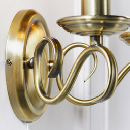 Luminosa Lighting Luminosa Bernice 2 Light Indoor Candle Wall Light Antique Brass, E14 - thumbnail 4
