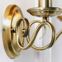 Luminosa Lighting Luminosa Bernice 2 Light Indoor Candle Wall Light Antique Brass, E14 - thumbnail 5