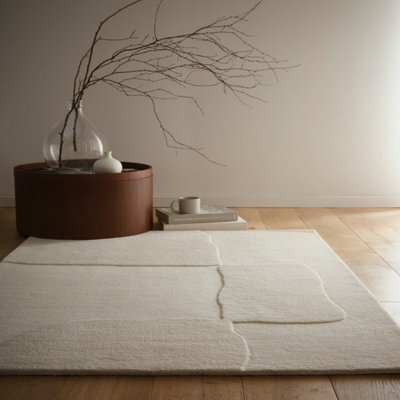 Origins Sculptured Boulder Cream Rug -200Cm X 290Cm - image 1