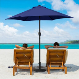 Yaheetech Navy Blue 2.3M Tiltable Patio Parasol Market Umbrella With Crank - thumbnail 1