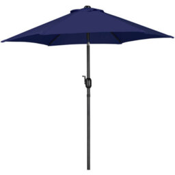 Yaheetech Navy Blue 2.3M Tiltable Patio Parasol Market Umbrella With Crank - thumbnail 2