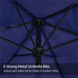 Yaheetech Navy Blue 2.3M Tiltable Patio Parasol Market Umbrella With Crank - thumbnail 7