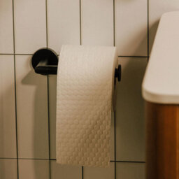 Cosmic Toilet Roll Holder, Matt Black, Adhesive Or Screw-In, Hidden Fixings, Anti-Corrosion, Start Collection - thumbnail 5