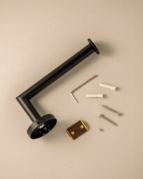 Cosmic Toilet Roll Holder, Matt Black, Adhesive Or Screw-In, Hidden Fixings, Anti-Corrosion, Start Collection - thumbnail 2