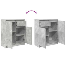 Berkfield Sideboard With Drawer Concrete Grey 71X35X84 Cm Engineered Wood - thumbnail 9