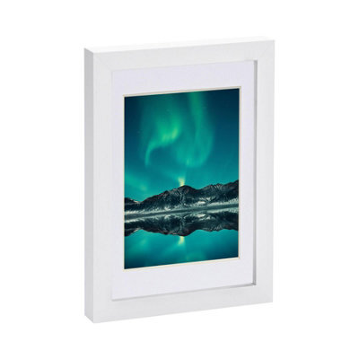 "Nicola Spring Photo Frame With 4"" X 6"" Mount - A5 (6"" X 8"") - White/white" - image 1