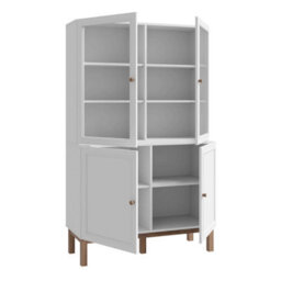 Wyld Haus Niva 4-Door Display Cabinet In Light Grey And Natural Oak Effect - thumbnail 4