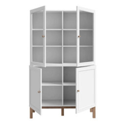 Wyld Haus Niva 4-Door Display Cabinet In Light Grey And Natural Oak Effect - thumbnail 5
