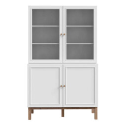 Wyld Haus Niva 4-Door Display Cabinet In Light Grey And Natural Oak Effect - thumbnail 3
