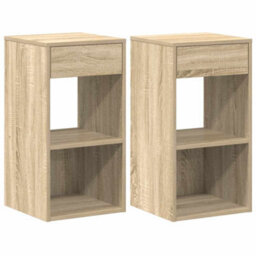 Berkfield Bedside Cabinets With Drawer 2 Pcs Sonoma Oak 35X34X66.5 Cm - thumbnail 2