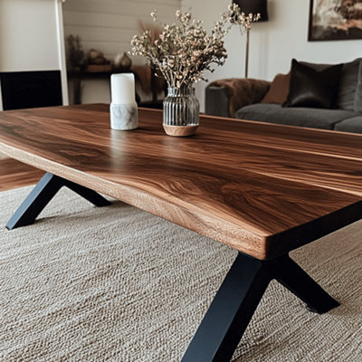 Ashford Blake Solid Walnut Coffee Table - Chunky X Legs - image 1