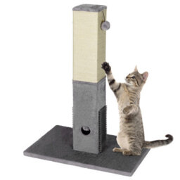 Costway 79Cm Tall Cat Scratching Post Rectangular Cat Scratch Tower W/ Soft Plush
