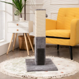 Costway 79Cm Tall Cat Scratching Post Rectangular Cat Scratch Tower W/ Soft Plush - thumbnail 3
