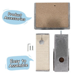 Costway 79Cm Tall Cat Scratching Post Rectangular Cat Scratch Tower W/ Soft Plush - thumbnail 6