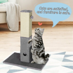 Costway 79Cm Tall Cat Scratching Post Rectangular Cat Scratch Tower W/ Soft Plush - thumbnail 4