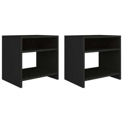 Vidaxl Bedside Cabinets 2 Pcs Black 40X30X40 Cm Engineered Wood - image 1