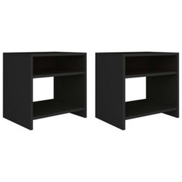 Vidaxl Bedside Cabinets 2 Pcs Black 40X30X40 Cm Engineered Wood - thumbnail 1