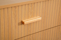 6 Oak Brown Drawer Wooden Fluted Chest Axel Birlea - thumbnail 9