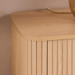 6 Oak Brown Drawer Wooden Fluted Chest Axel Birlea - thumbnail 4