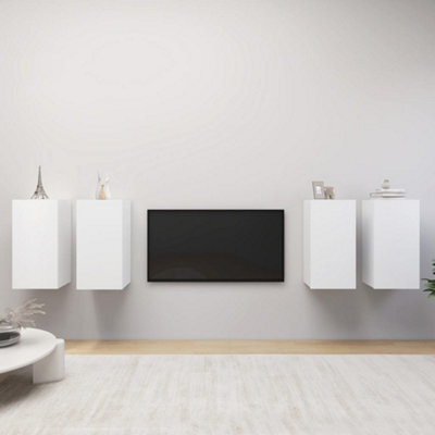 Berkfield Tv Cabinets 4 Pcs White 30.5X30X60 Cm Engineered Wood - image 1