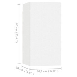Berkfield Tv Cabinets 4 Pcs White 30.5X30X60 Cm Engineered Wood - thumbnail 5