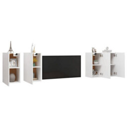 Berkfield Tv Cabinets 4 Pcs White 30.5X30X60 Cm Engineered Wood - thumbnail 3