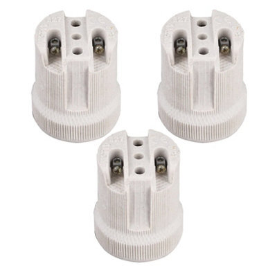3Pcs E27 Ceramic Lamp Holder Kit Heat-Resistant Edison Screw Socket Converter For Pendant,wall Lights Ideal For Diy Home Lighting - image 1
