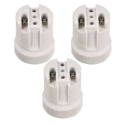 3Pcs E27 Ceramic Lamp Holder Kit Heat-Resistant Edison Screw Socket Converter For Pendant,wall Lights Ideal For Diy Home Lighting