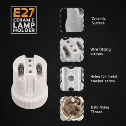 3Pcs E27 Ceramic Lamp Holder Kit Heat-Resistant Edison Screw Socket Converter For Pendant,wall Lights Ideal For Diy Home Lighting - thumbnail 4