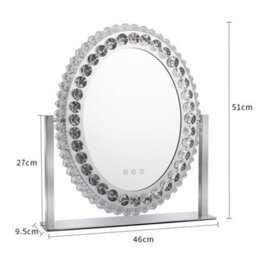 Darphe Oval Crystal Led Touch Screen Makeup Mirror With Adjustable Brightness And Colour Temperature, 46Cm W X 51Cm H - thumbnail 6