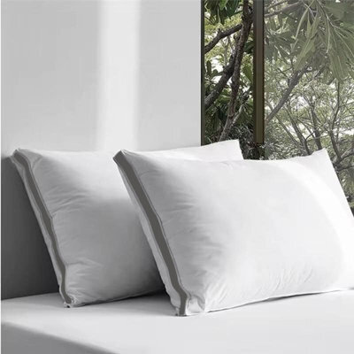 Casabella Gusset Pillows 2 Pack - Plush Bed Pillows For Neck & Shoulder Pain Relief - image 1