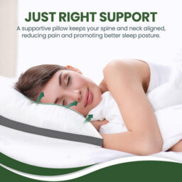 Casabella Gusset Pillows 2 Pack - Plush Bed Pillows For Neck & Shoulder Pain Relief - thumbnail 7