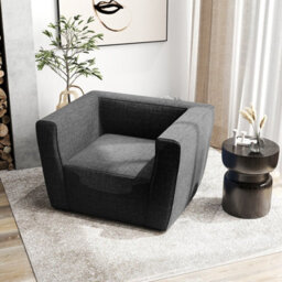 Gainoom Inflatable Grey Sofa Portable Blow Up Couch Single Lounger Air Sofa Chair With Detachable Cover - thumbnail 7