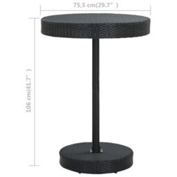 Vidaxl Garden Table Black 75.5X106 Cm Poly Rattan - thumbnail 4