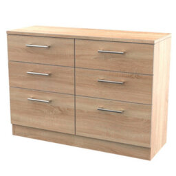 Brindisi Ready Assembled Matt Oak Effect 6 Drawer Chest (H)795mm (W)1120mm (D)415mm - thumbnail 1