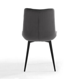 Home Detail Alba Velvet Dining Chair Set Of 2, Grey With Black Legs - thumbnail 3