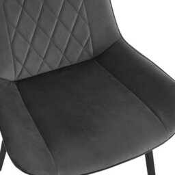 Home Detail Alba Velvet Dining Chair Set Of 2, Grey With Black Legs - thumbnail 4