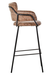 Orsina Tamzin Brown Faux Leather Bar Chair - thumbnail 3