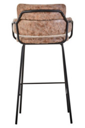 Orsina Tamzin Brown Faux Leather Bar Chair - thumbnail 2