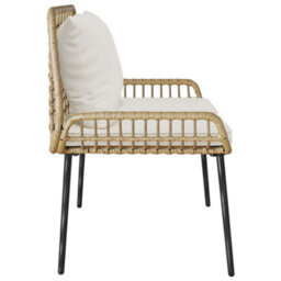 Walplus Garden Bench Brown And Black And Cream Poly Rattan And Steel - thumbnail 6