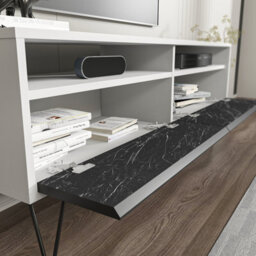 Decorotika Flay Modern Tv Stand Tv Unit For Tvs Up To 65 Inch White&bendire - thumbnail 6