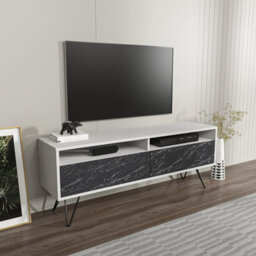 Decorotika Flay Modern Tv Stand Tv Unit For Tvs Up To 65 Inch White&bendire - thumbnail 2